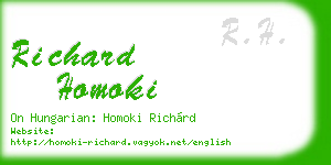 richard homoki business card